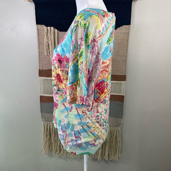 5 for 24 Talbots Italian Village Painting 100% Cotton Short Sleeves Crewneck M - Picture 2 of 5